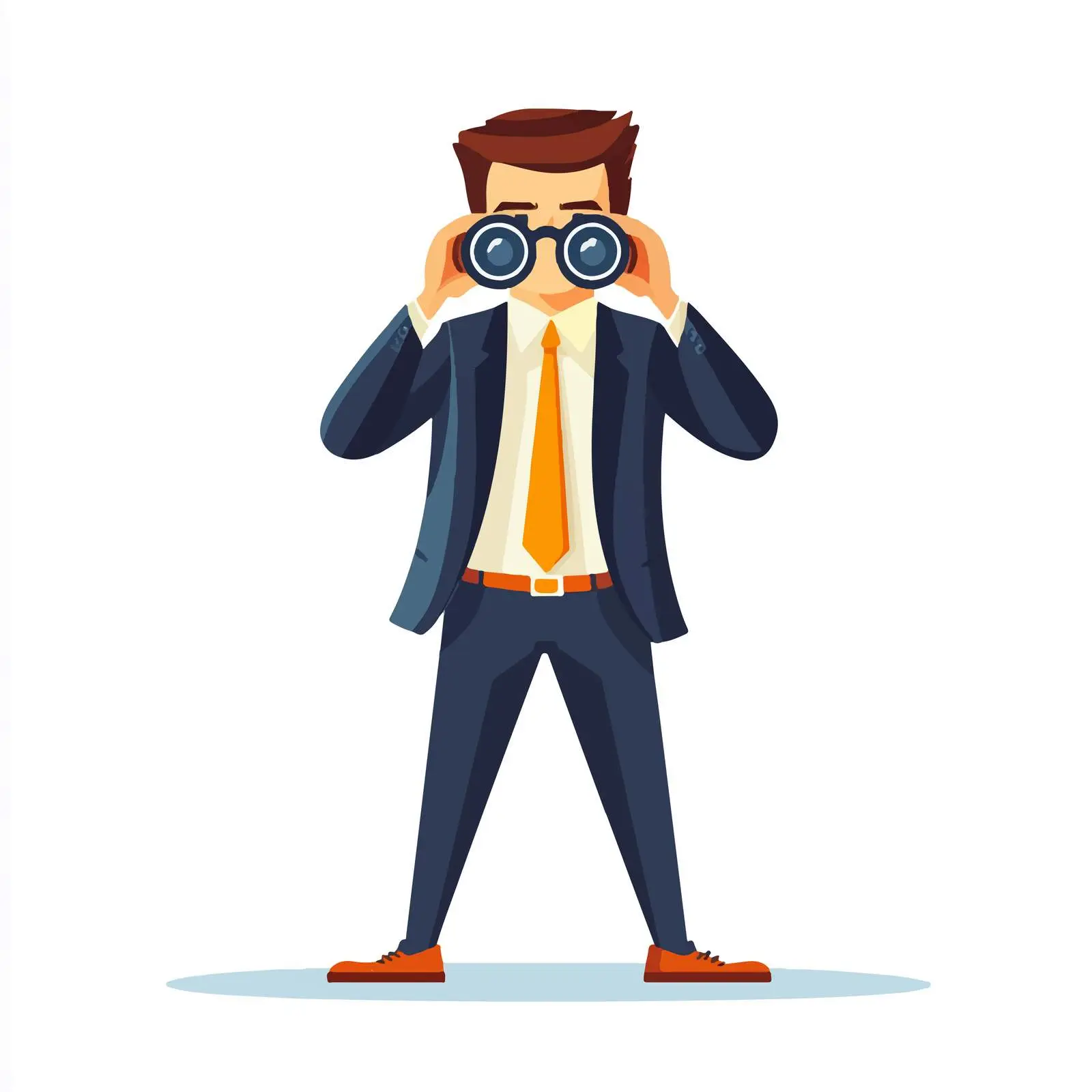 Businessman Using Binoculars for Future Insights — free download from Dotvec