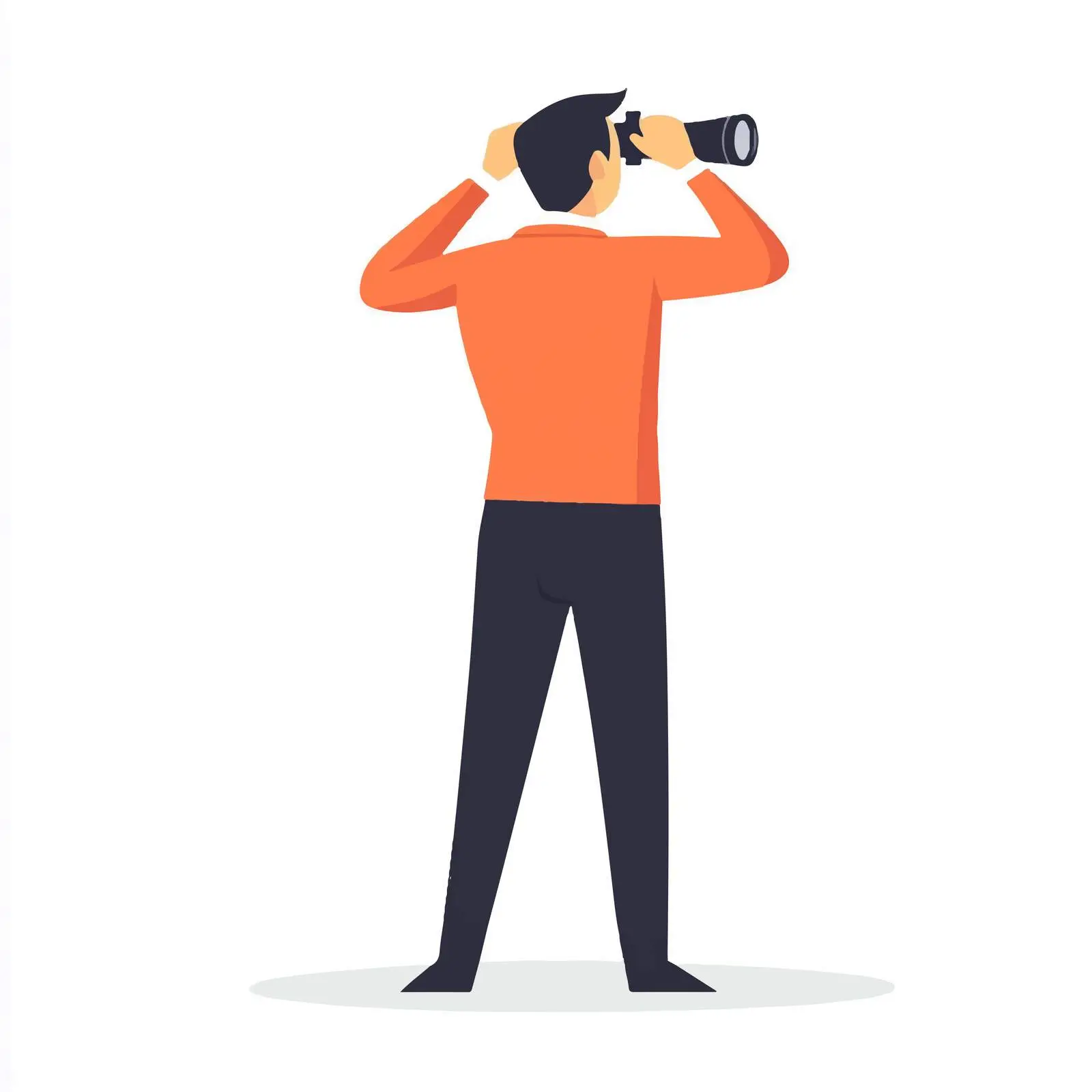 Ambitious Businessman Observing Opportunities with Binoculars — free download from Dotvec