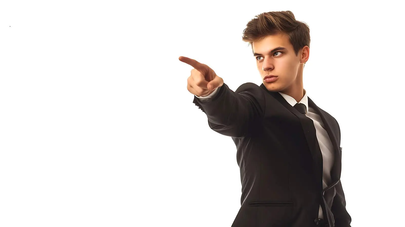 Young Businessman Pointing at an Object – free confident image from Dotvec