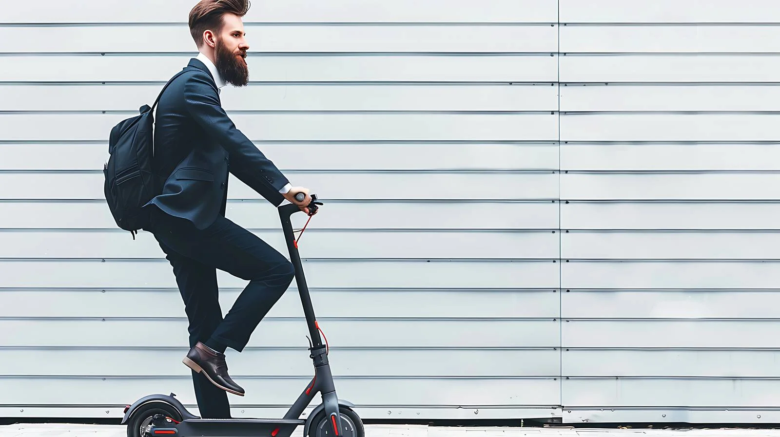 Businessman on E-Scooter in Urban Setting — free download from Dotvec