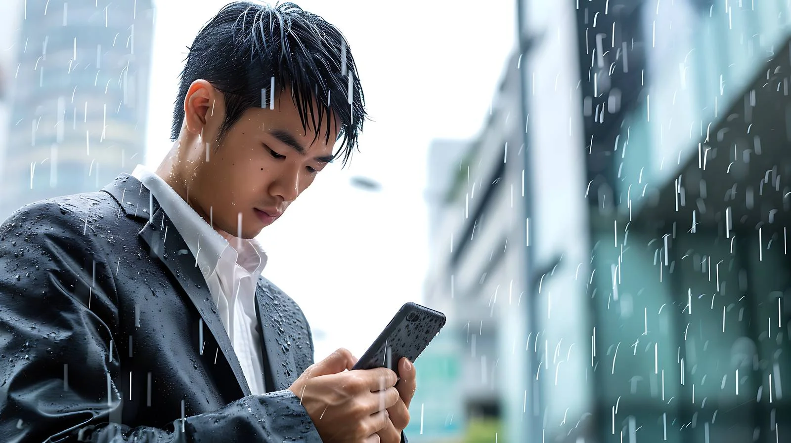 Businessman Using Smartphone in Bangkok — free download from Dotvec