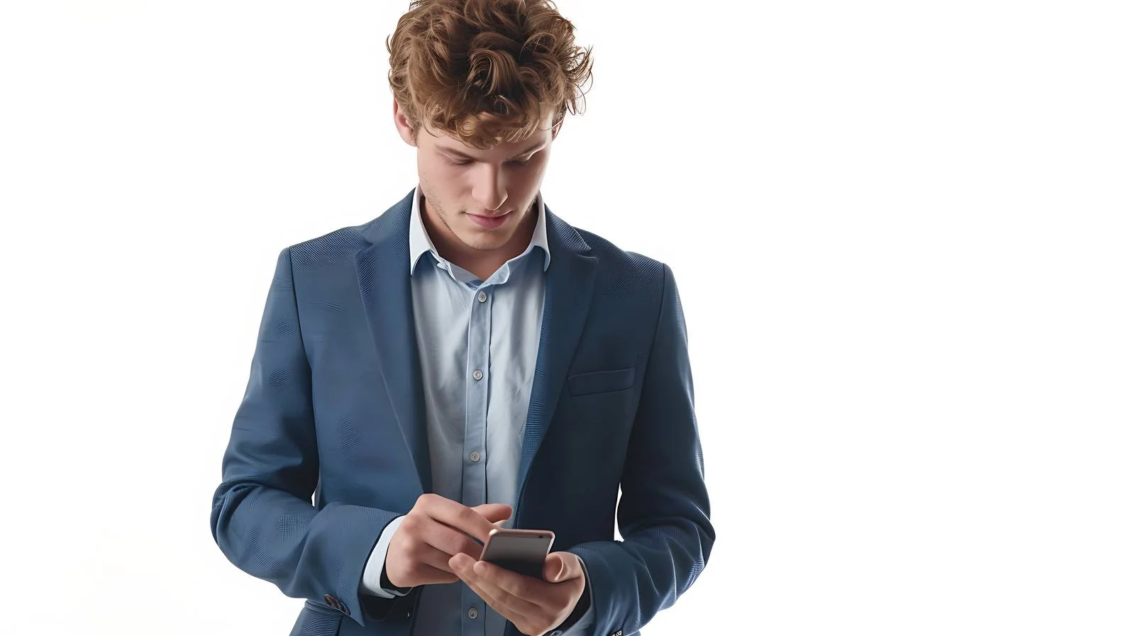 Professional Young Businessman Using Smartphone — free download from Dotvec