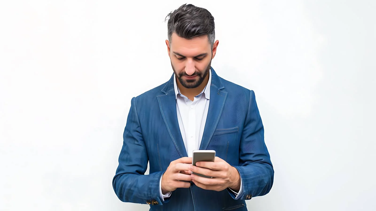 Professional Young Businessman Using Blue Jacket — free download from Dotvec