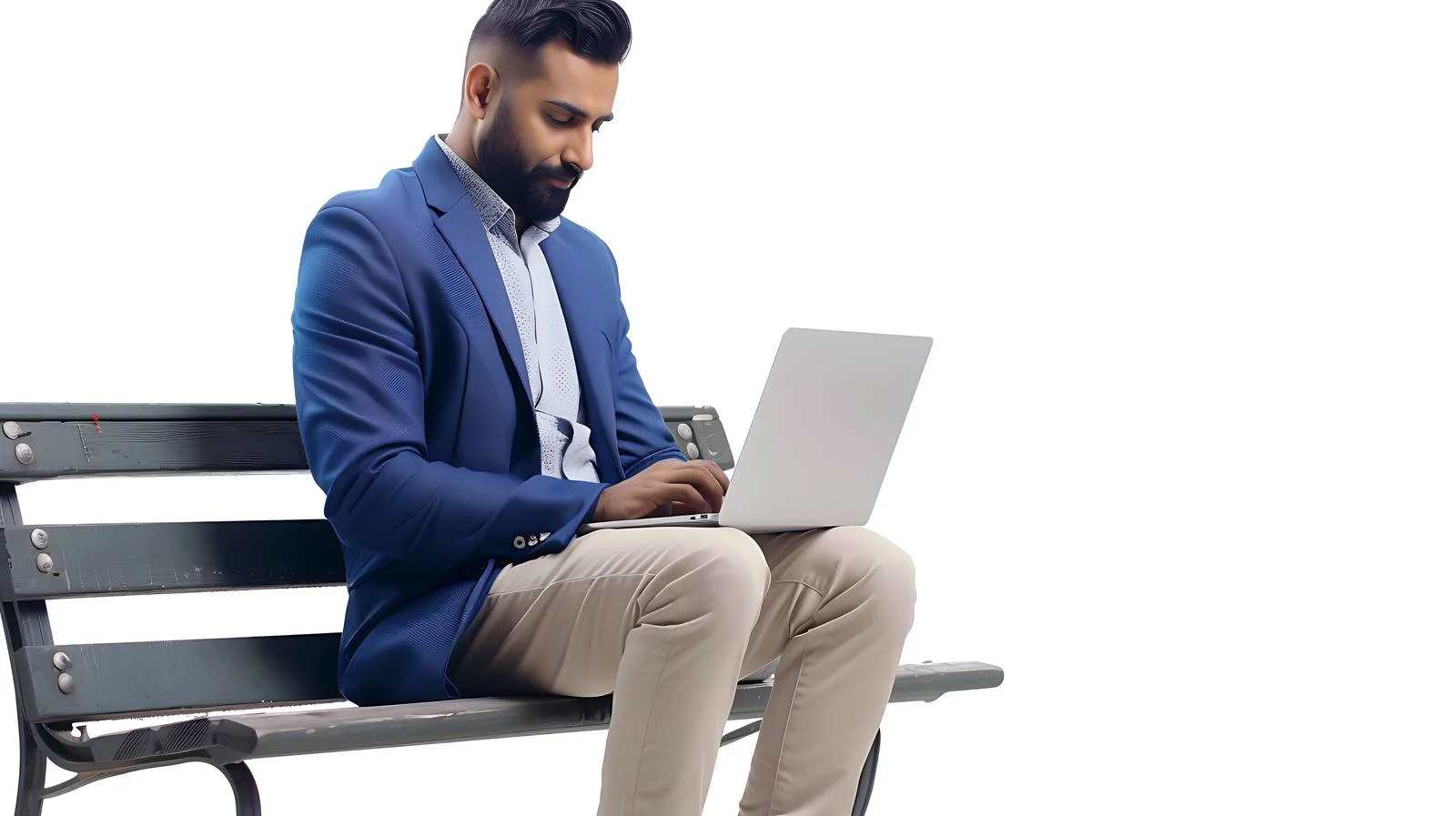 Professional Modern Businessman Sitting in Blue Suit — free download from Dotvec