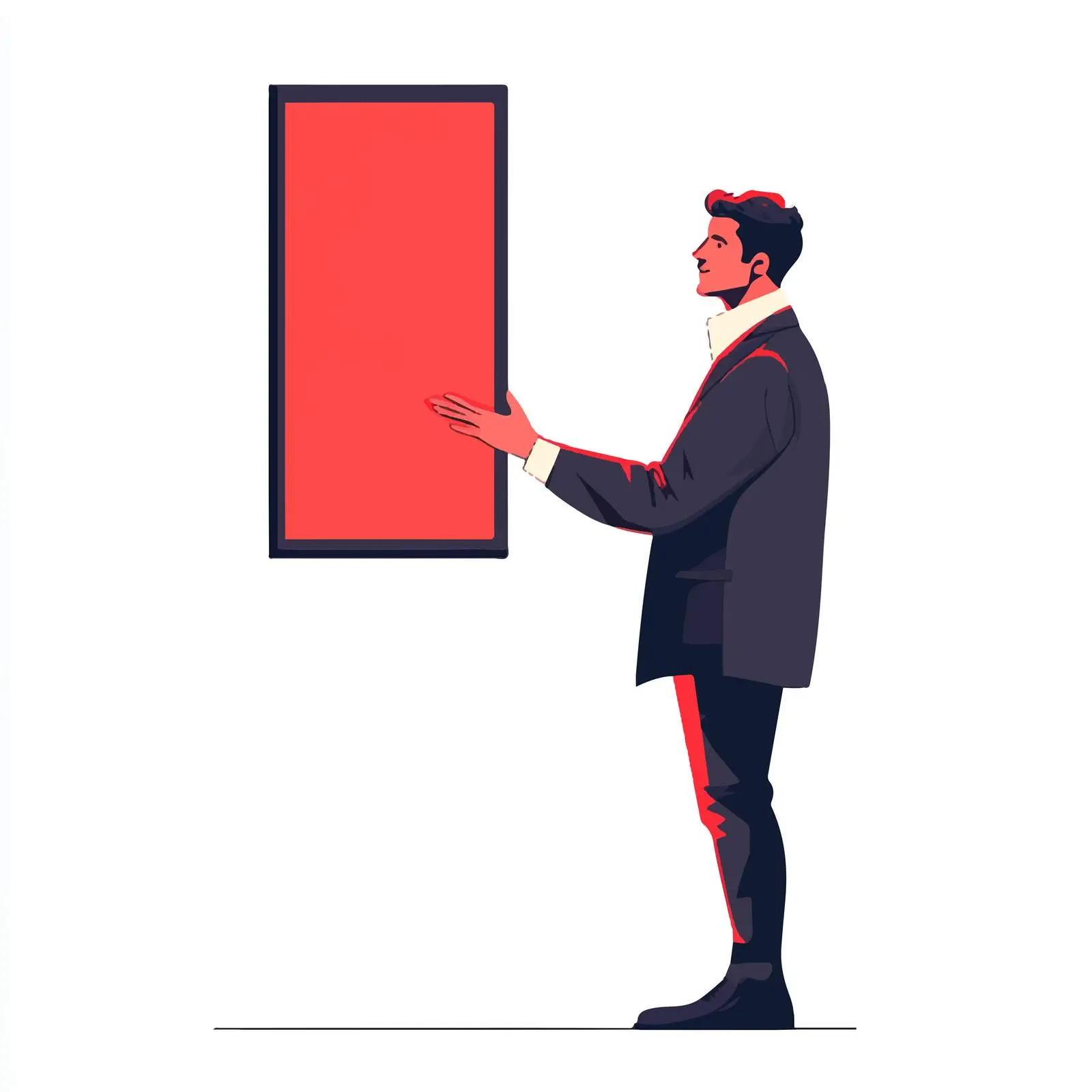 Young Businessman Holding a Billboard Vector Art — free download from Dotvec