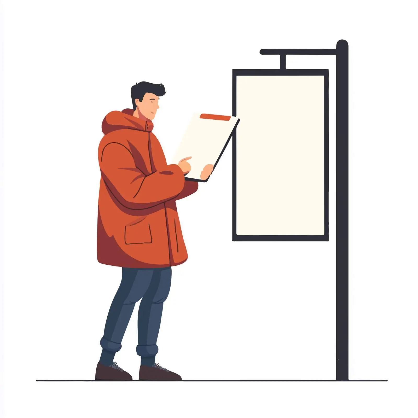 Businessman Holding Billboard Vector Illustration — free download from Dotvec