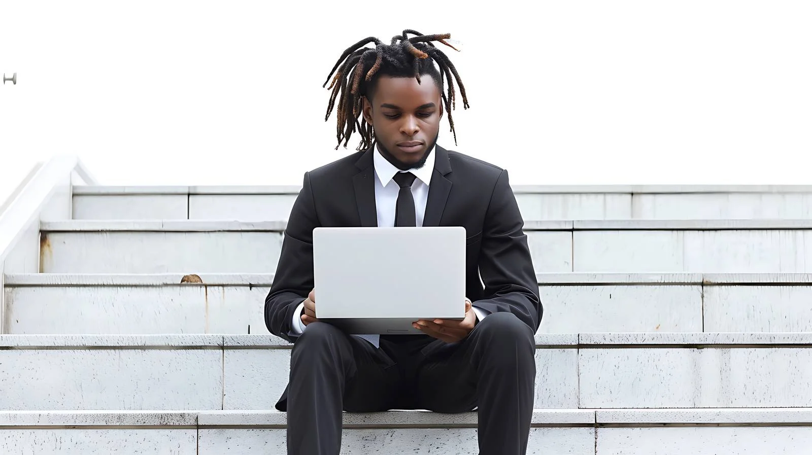 Confident Businessman on Stairs — free download from Dotvec