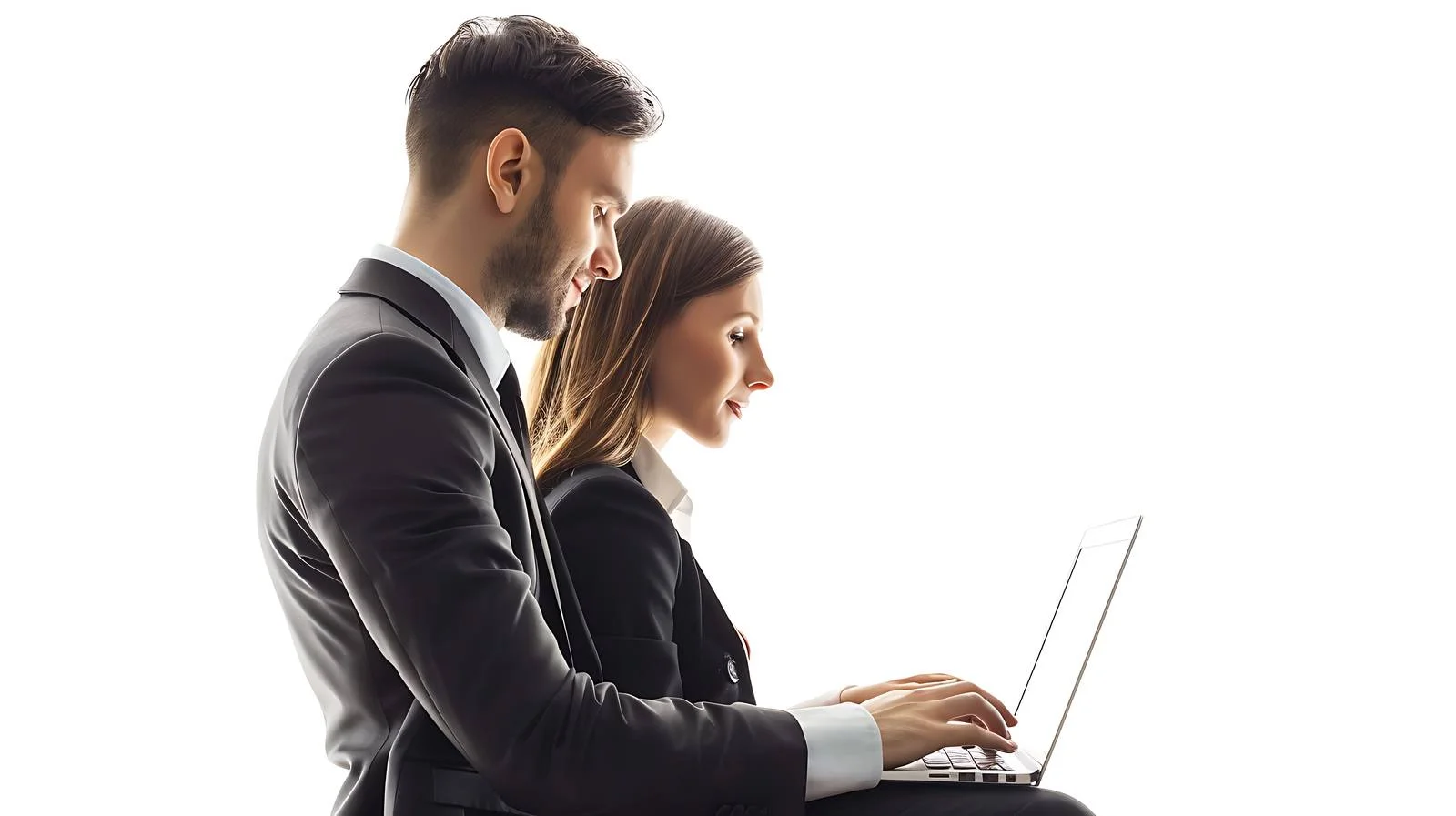 Collaborative laptop work in office setting — free download from Dotvec