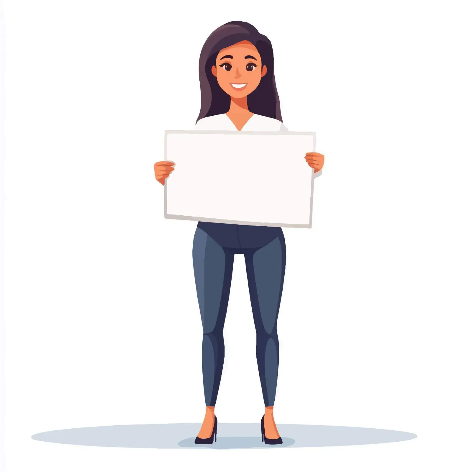 Young Businesswoman with Blank Sign for Copyspace — free download from Dotvec