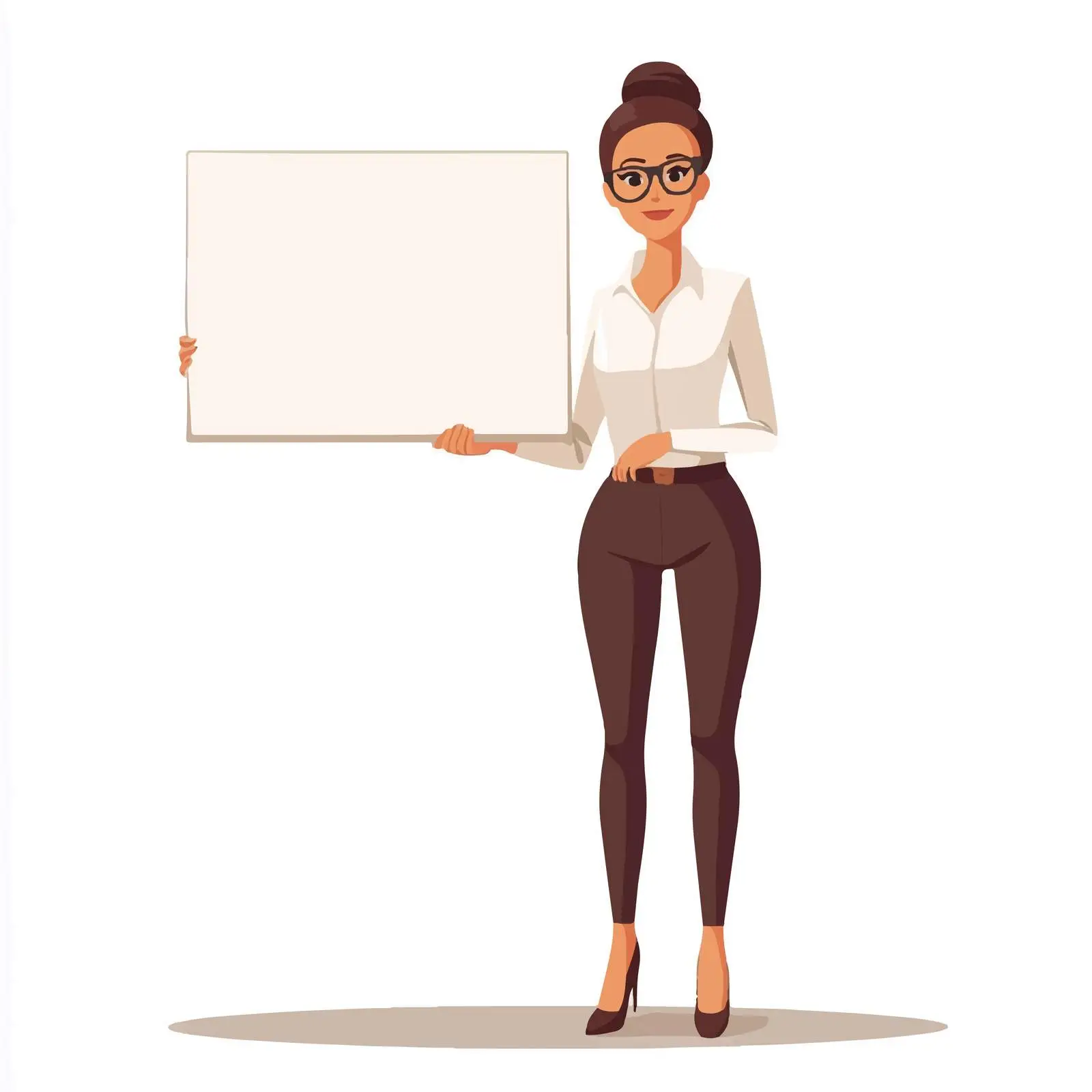 Businesswoman Holding Blank Sign for Advertising Space — free download from Dotvec