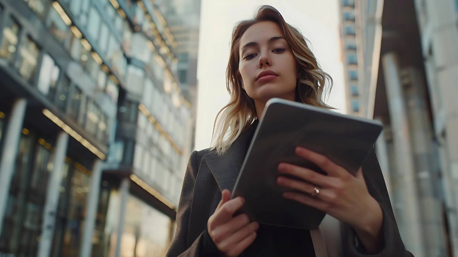 Urban Businesswoman with Digital Tablet — free download from Dotvec