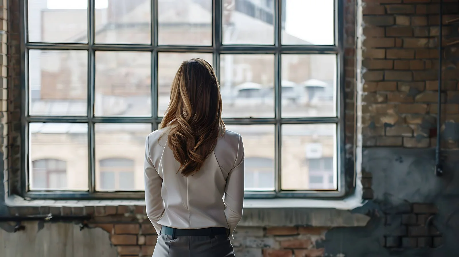 Professional Businesswoman Contemplating in Loft — free download from Dotvec