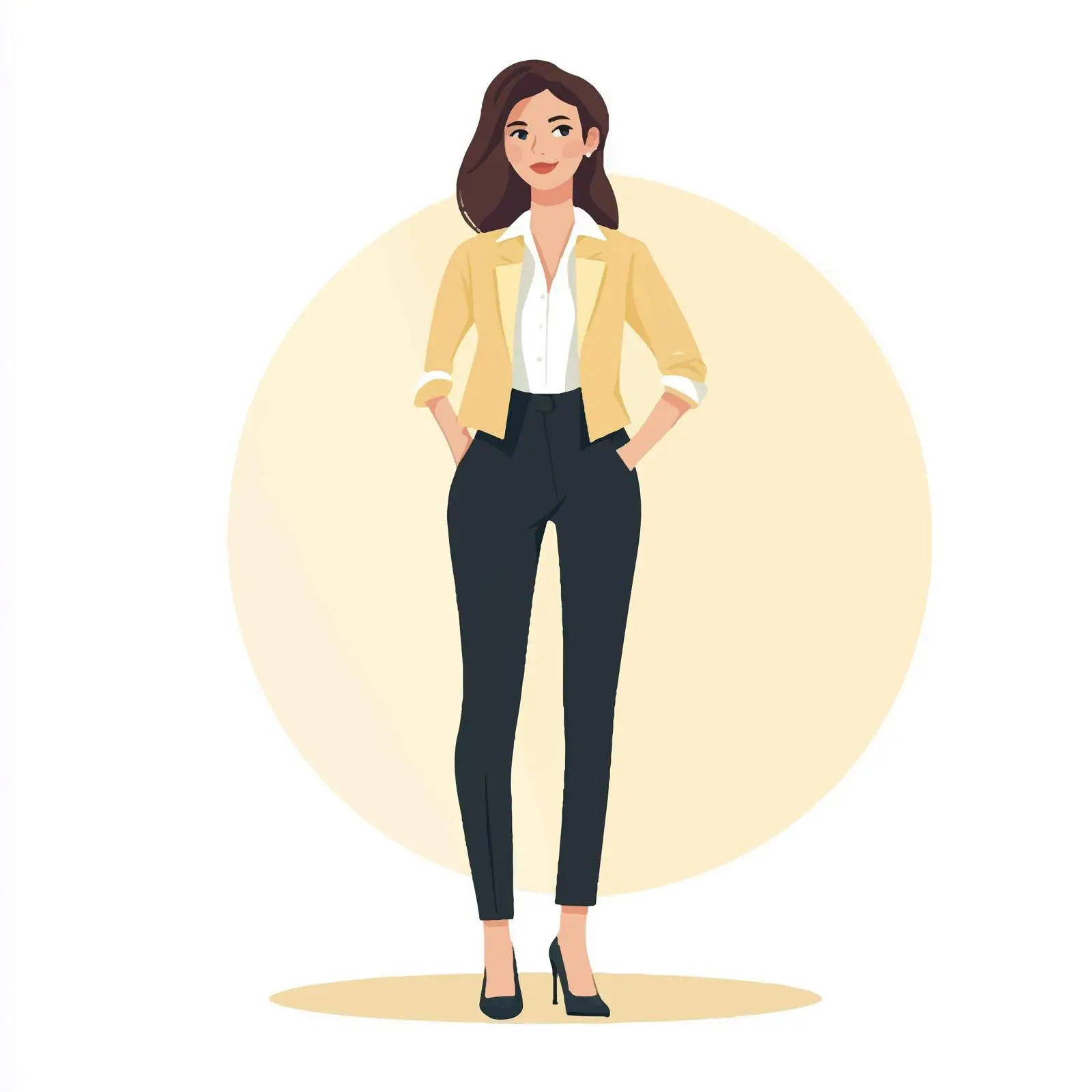 Smart Casual Attire for Young Businesswoman — free download from Dotvec