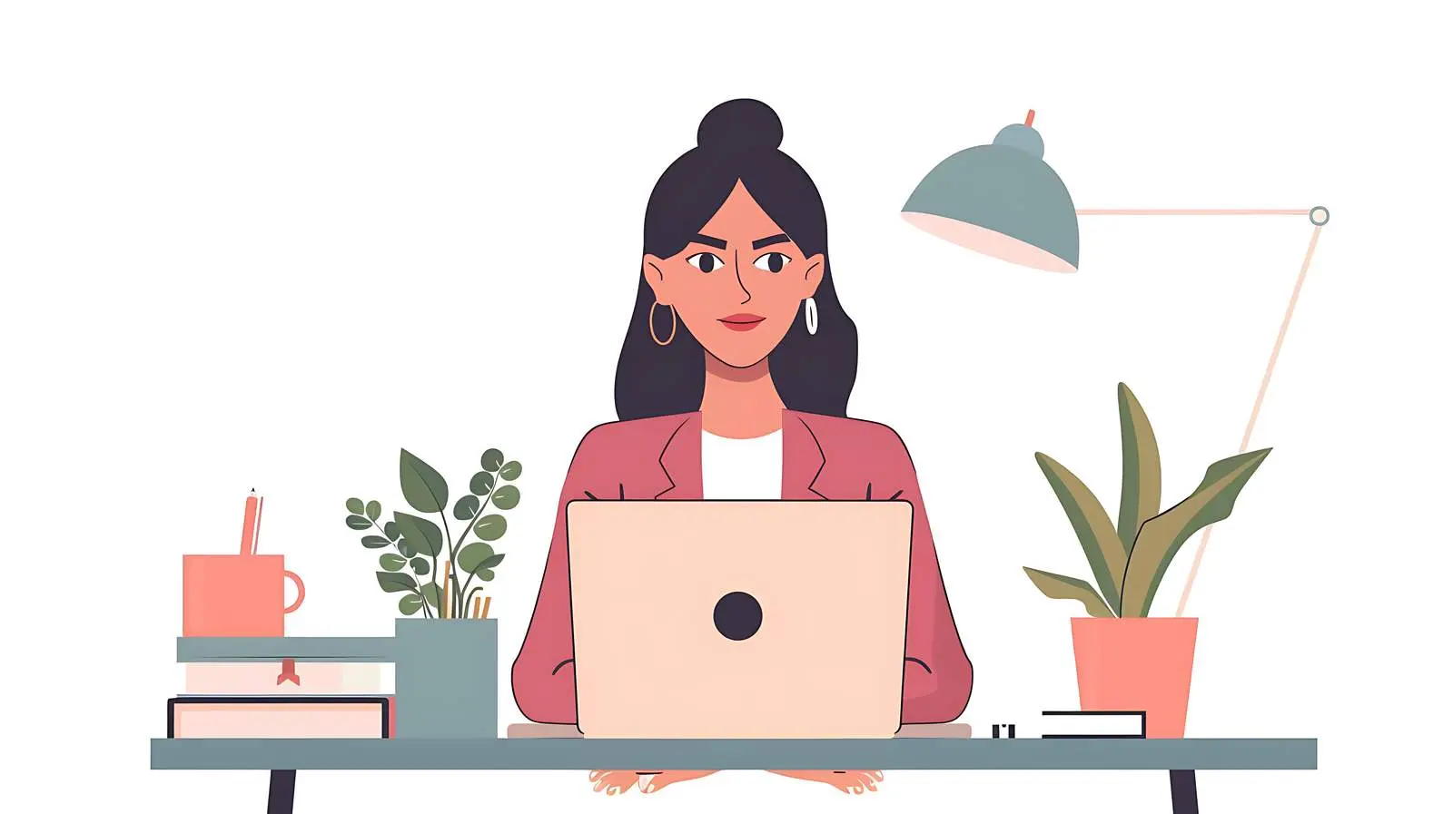 Young Businesswoman Working on Laptop in Office — free download from Dotvec