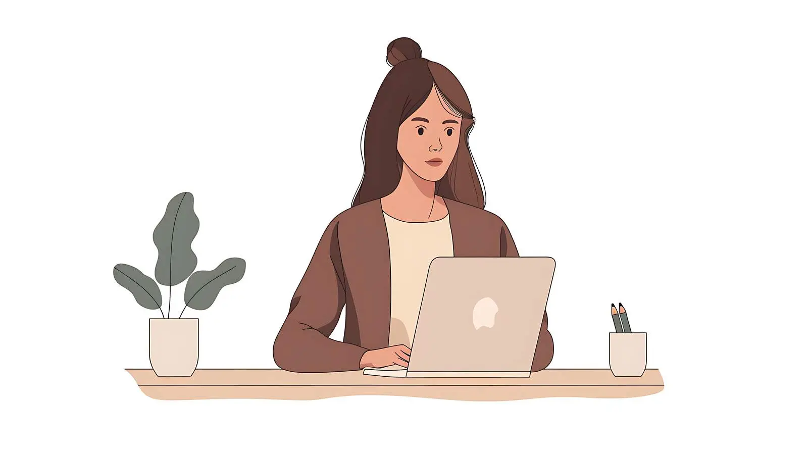 Businesswoman Working on Laptop in Office Setting — free download from Dotvec