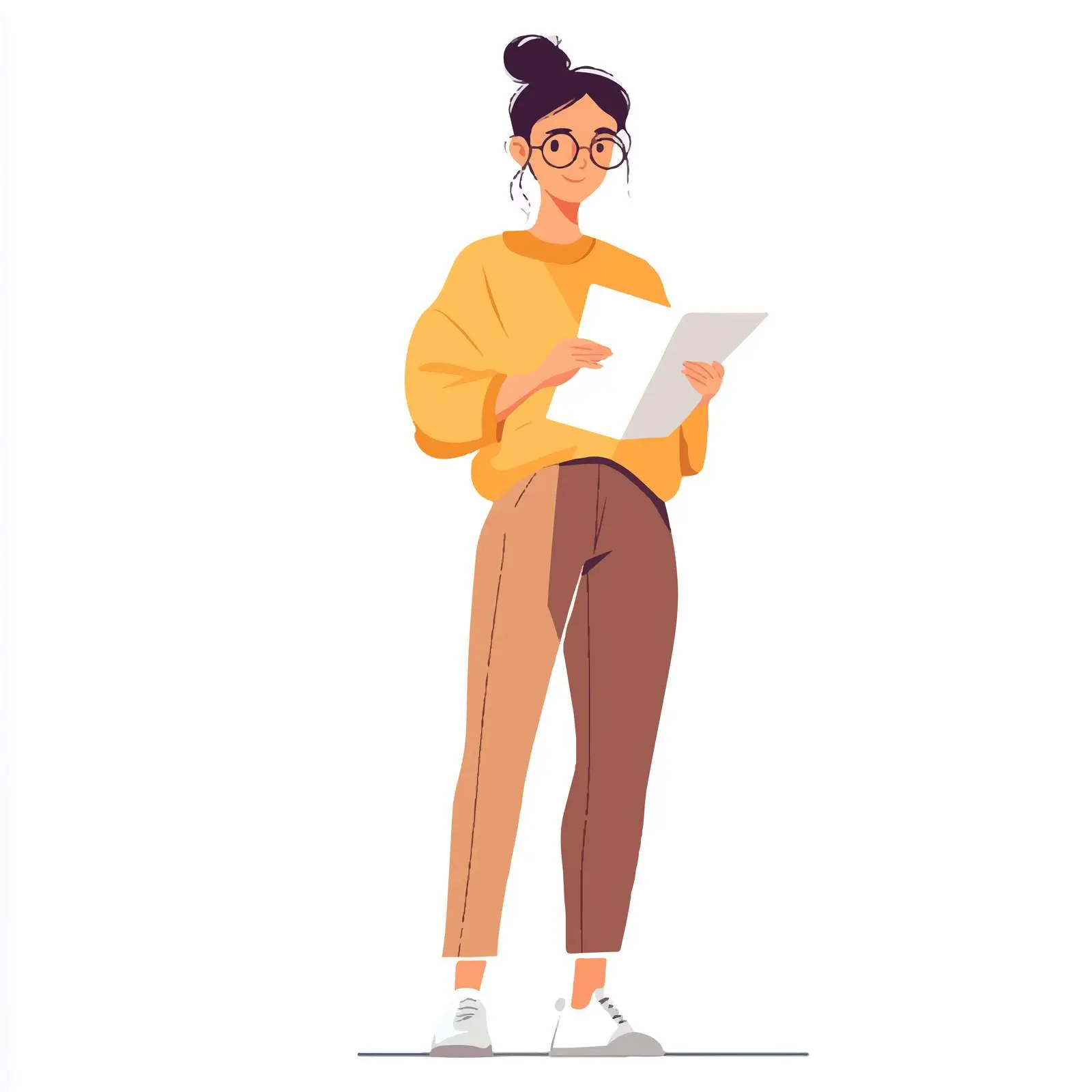 Casual Business Woman Holding Documents Vector Illustration — free download from Dotvec