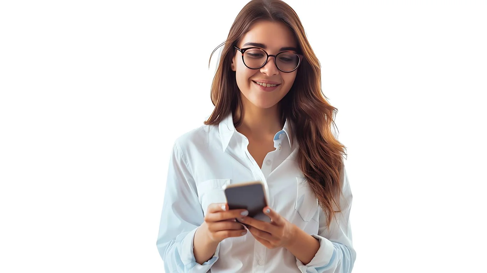 Professional Businesswoman Using Smartphone — free download from Dotvec
