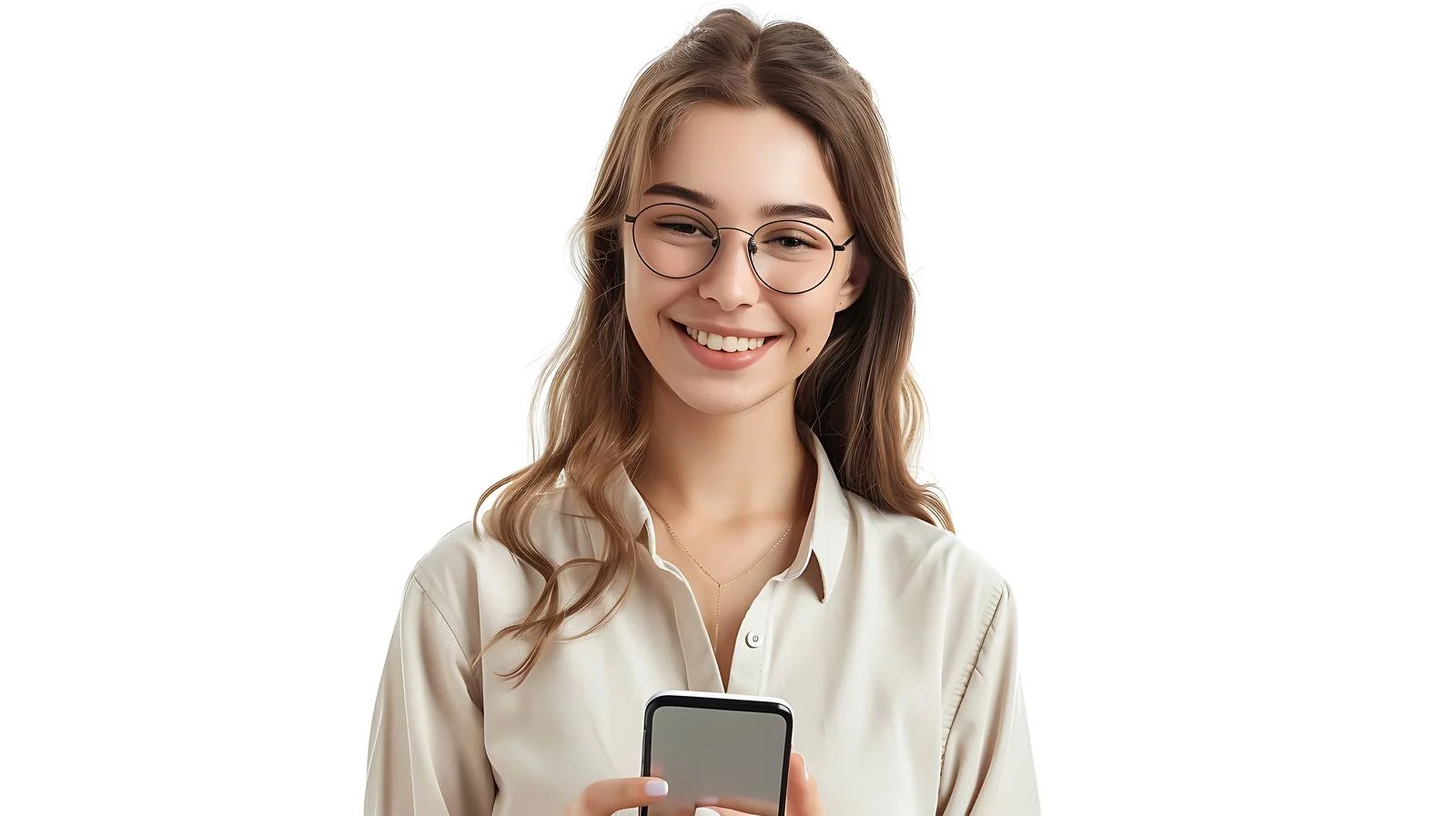 Young Businesswoman Using Smartphone Isolated — free download from Dotvec