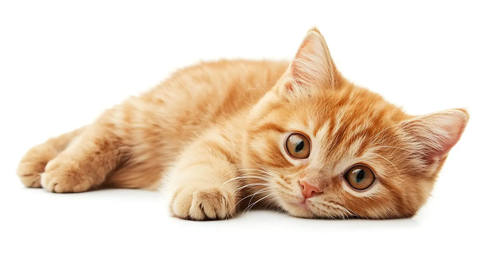 Young Scottish Straight Cat Lying on White Background — free download from Dotvec