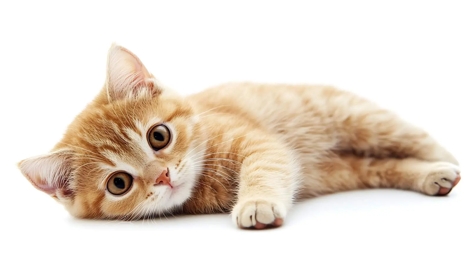 Scottish Straight Cat Lying on White Background — free download from Dotvec