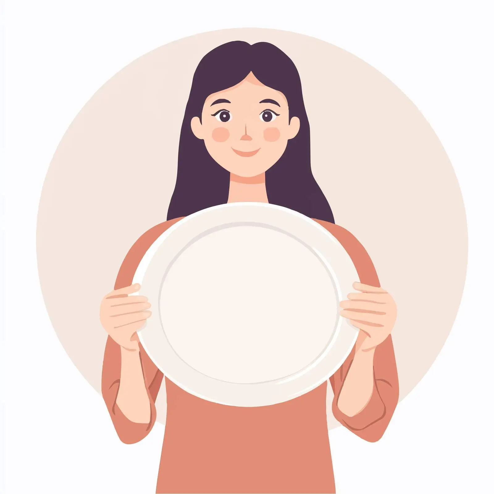 Young Chef Holding Empty Round Plate — free download from Dotvec