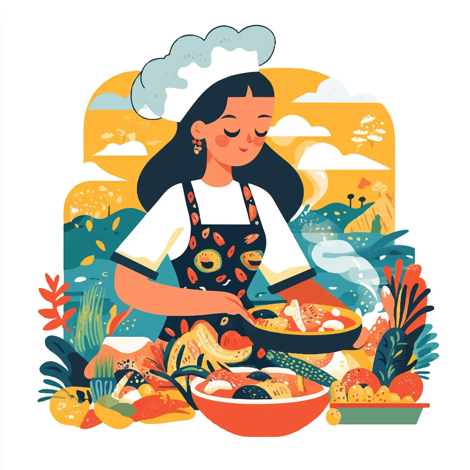 Happy Young Chef Cooking Delicious Stew — free download from Dotvec