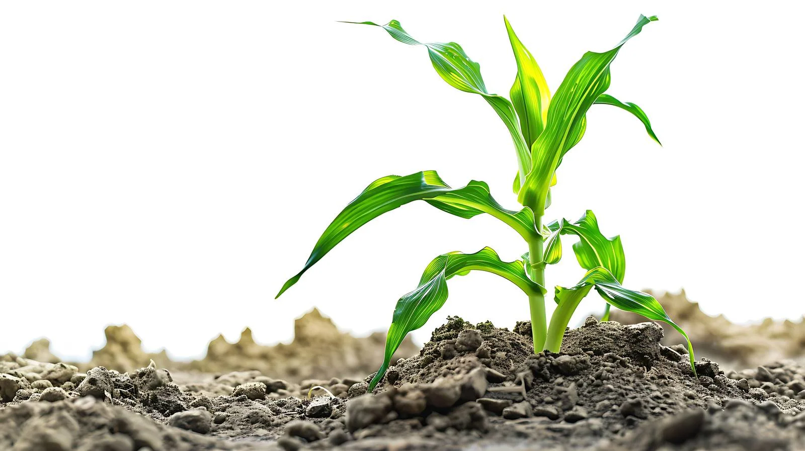 Morning sunlight on young corn plant — free download from Dotvec