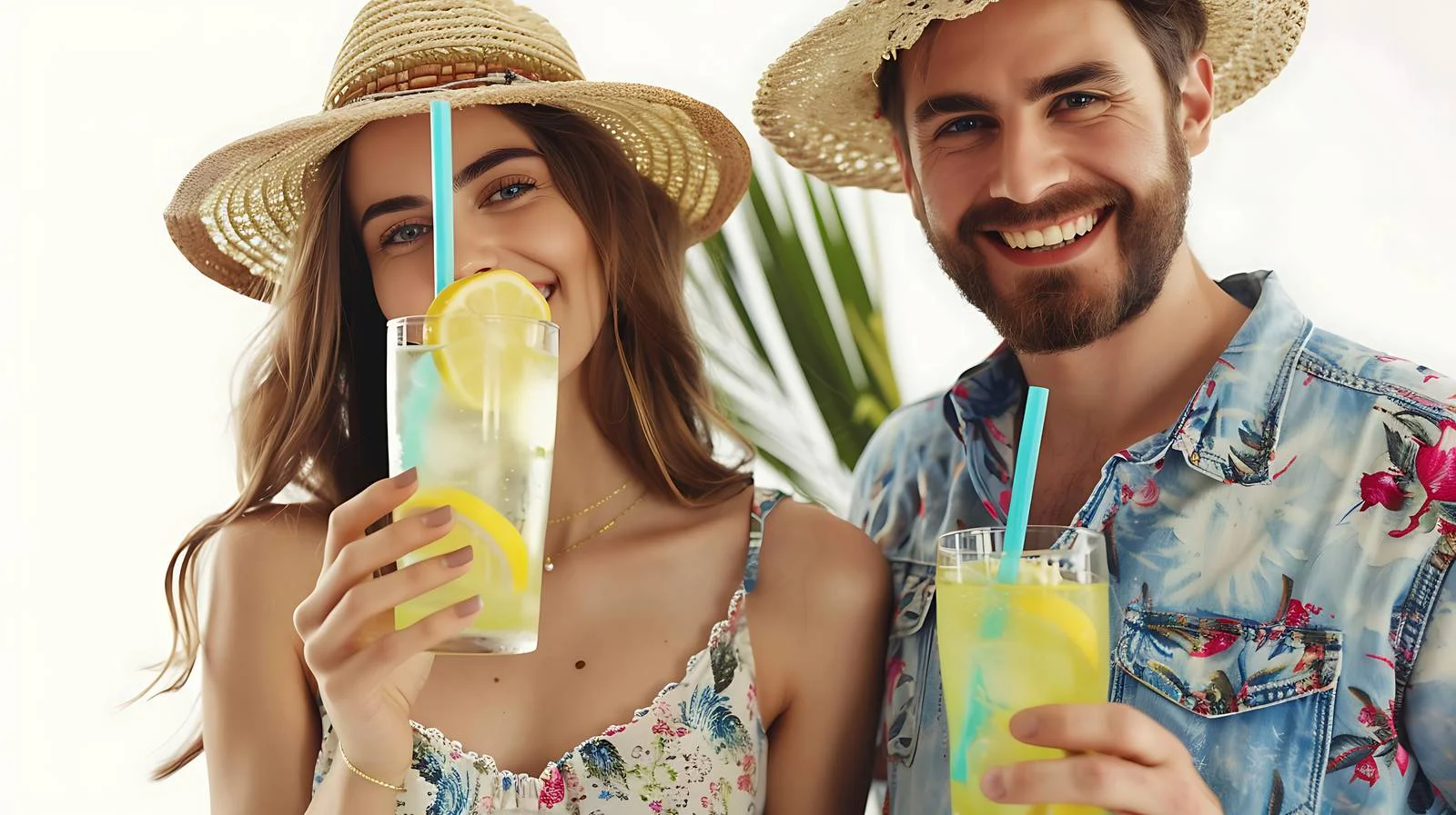 Relaxed Couple Enjoying Refreshing Lemonade Outdoors — free download from Dotvec