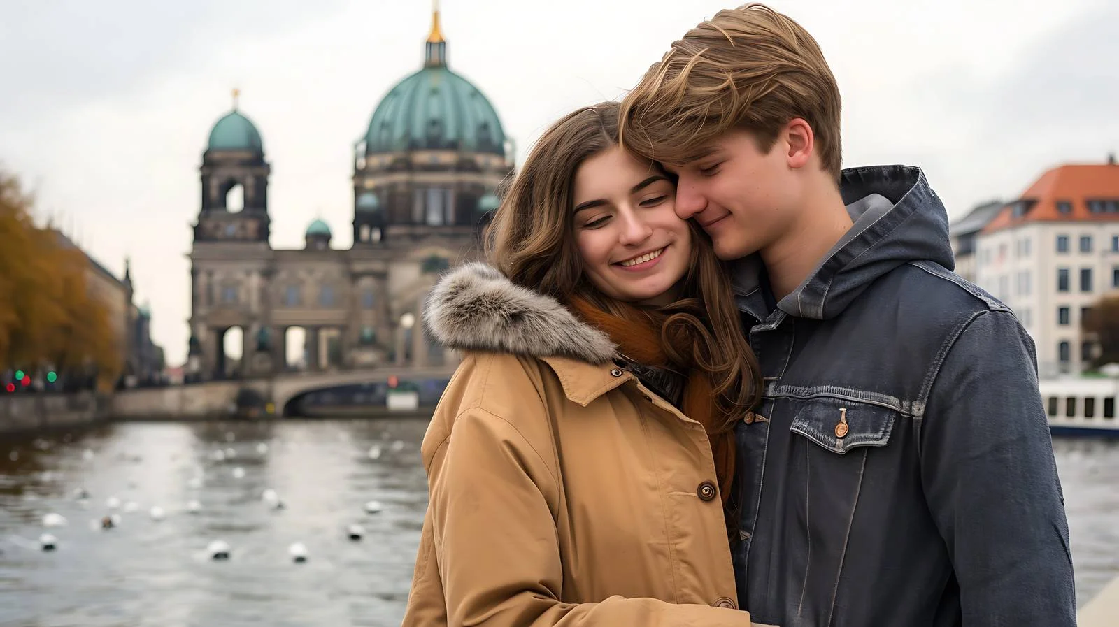 Romantic Embrace Near Berlin Cathedral — free download from Dotvec