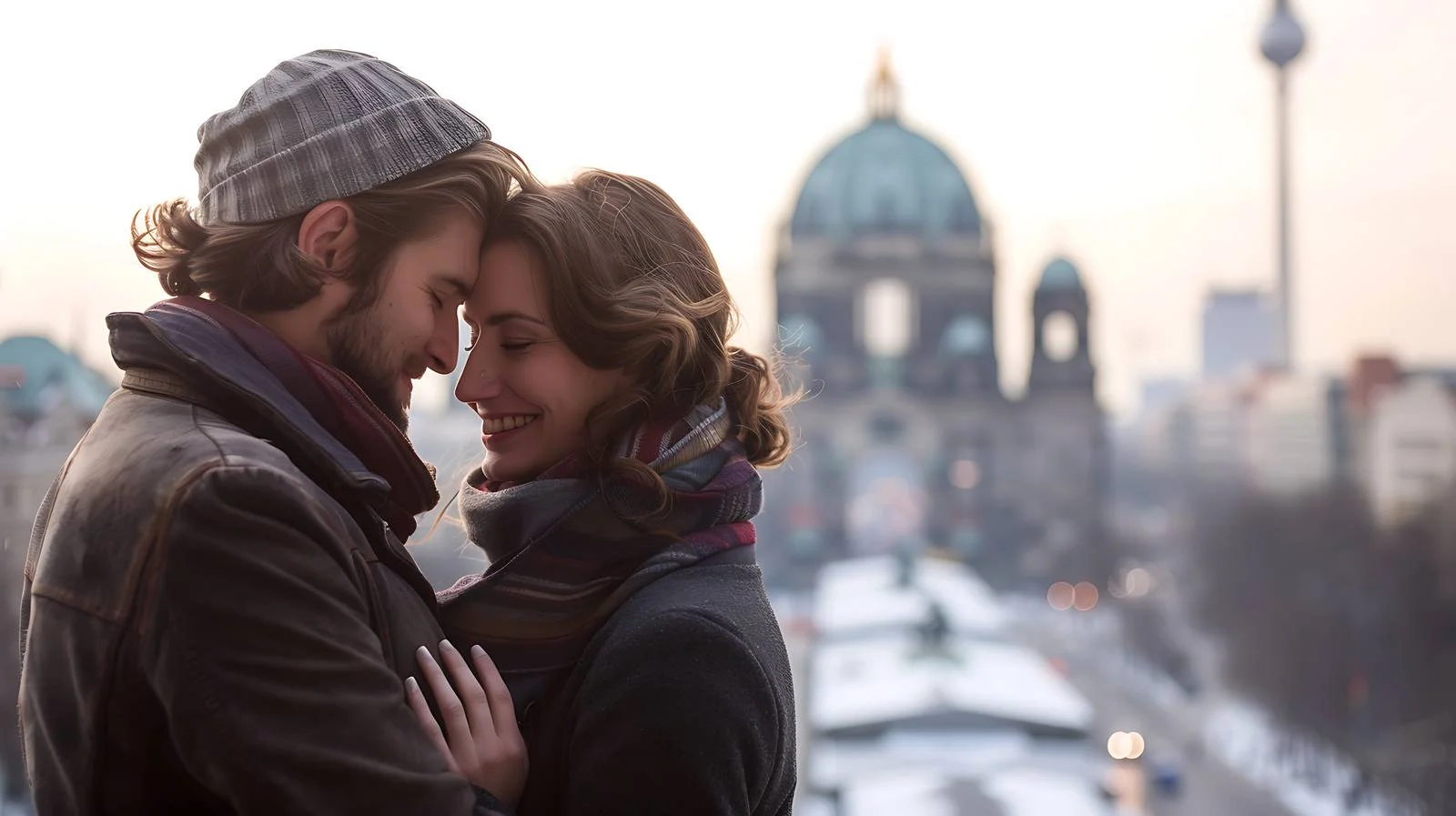 Romantic Couple with Berlin Cathedral Background — free download from Dotvec