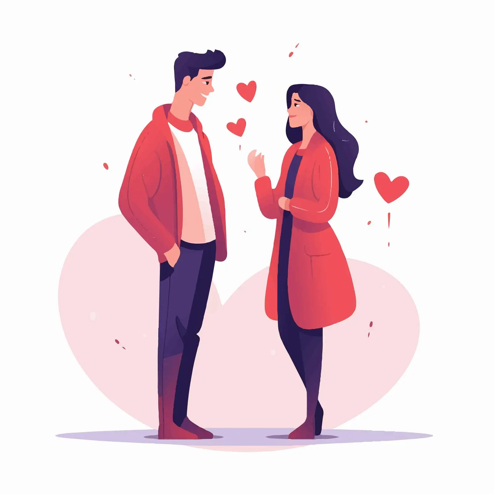 Young Couple in Love Vector Illustrations – free couples in love image from Dotvec