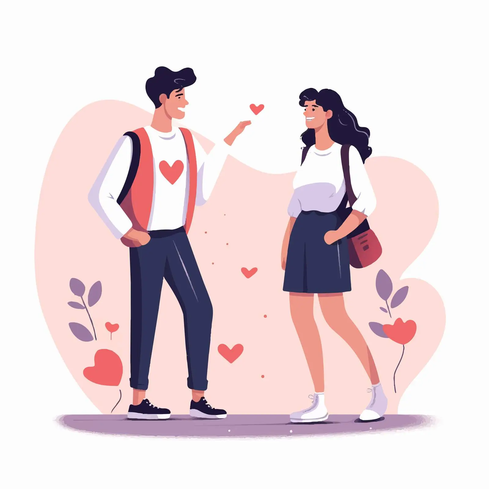 Young Couple in Love Vector Illustration – free soulmates image from Dotvec