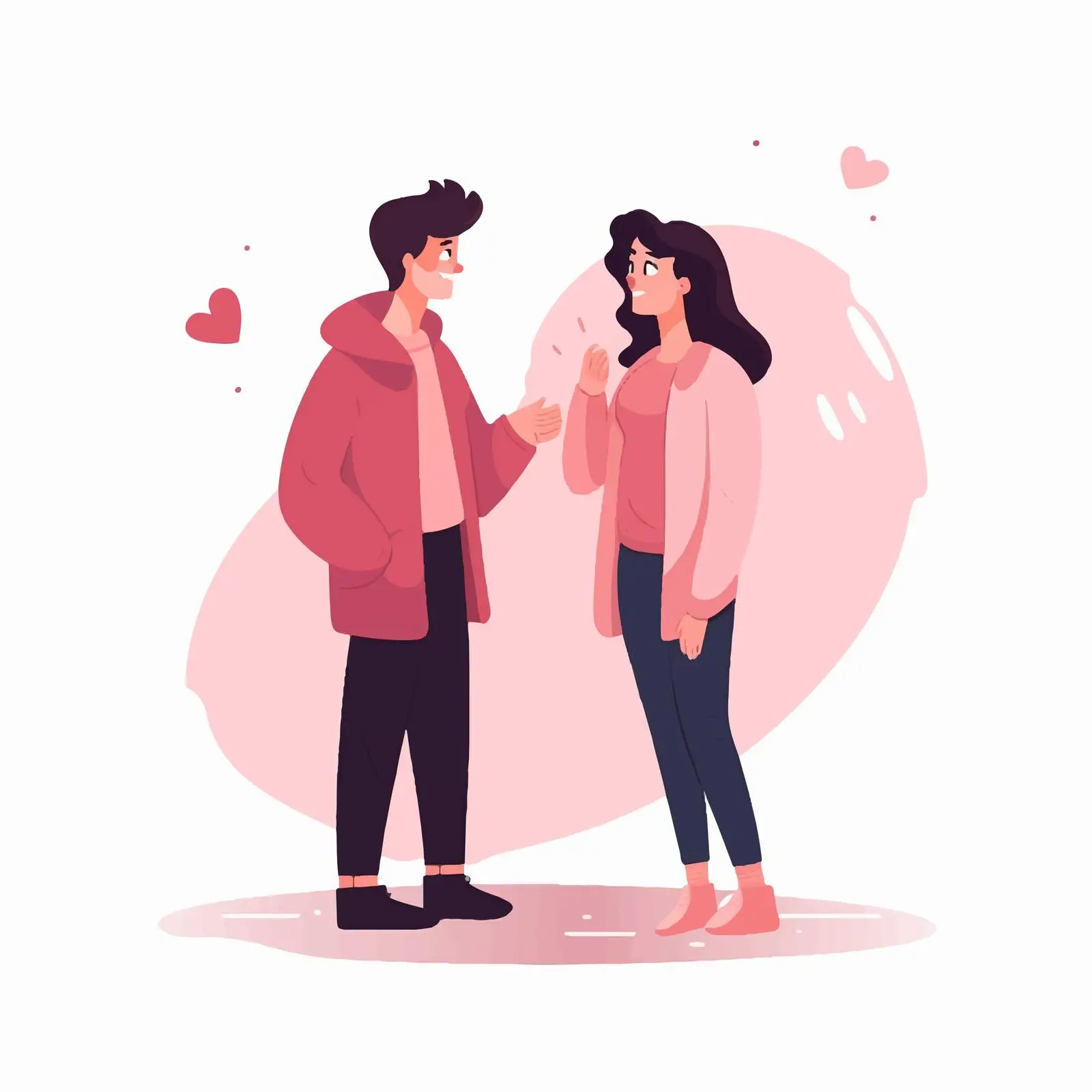 Young Couple in Love Meeting Vectors — free download from Dotvec