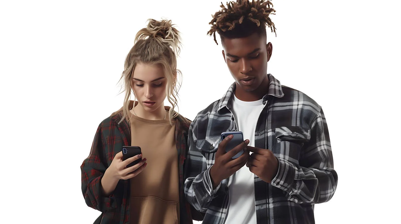 Urban Couple Mobile Phone Connection — free download from Dotvec