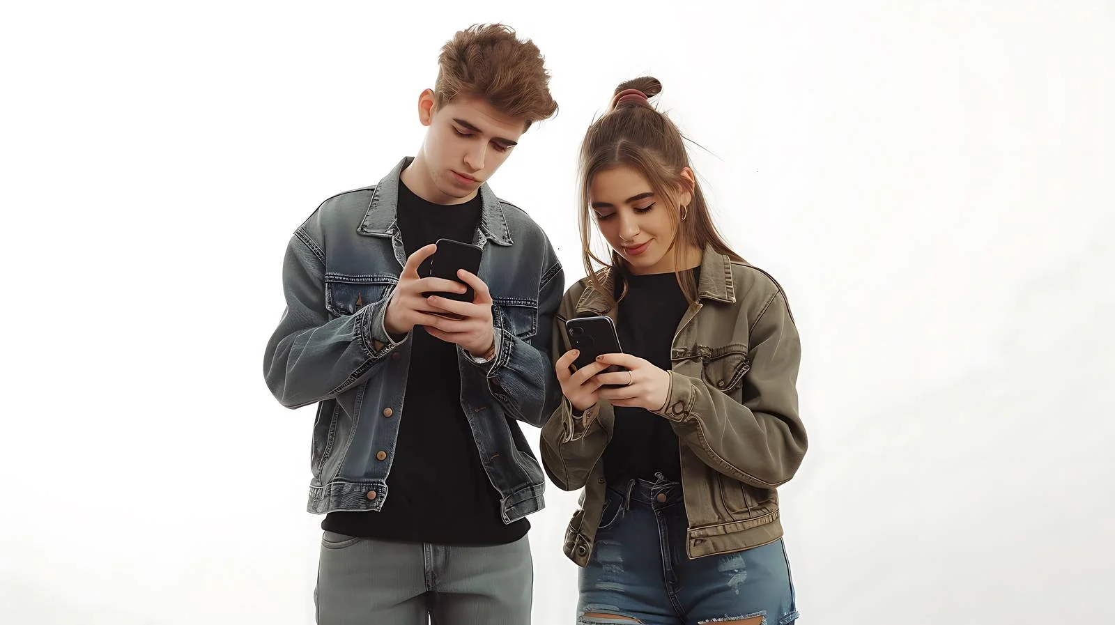 Urban Couple with Mobile Phones — free download from Dotvec