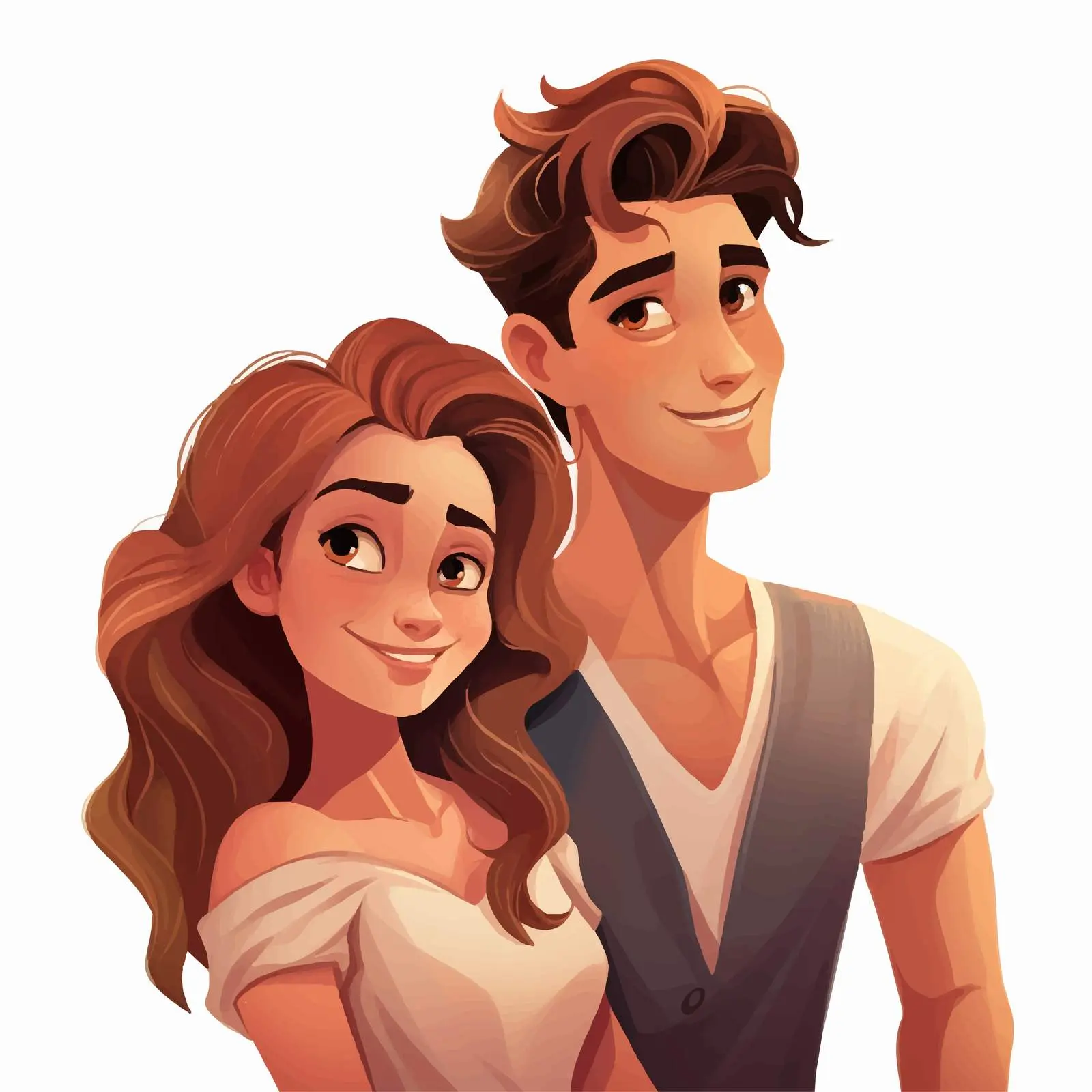 Young Couple Cartoon Lovers Vector Illustration – free love icon image from Dotvec