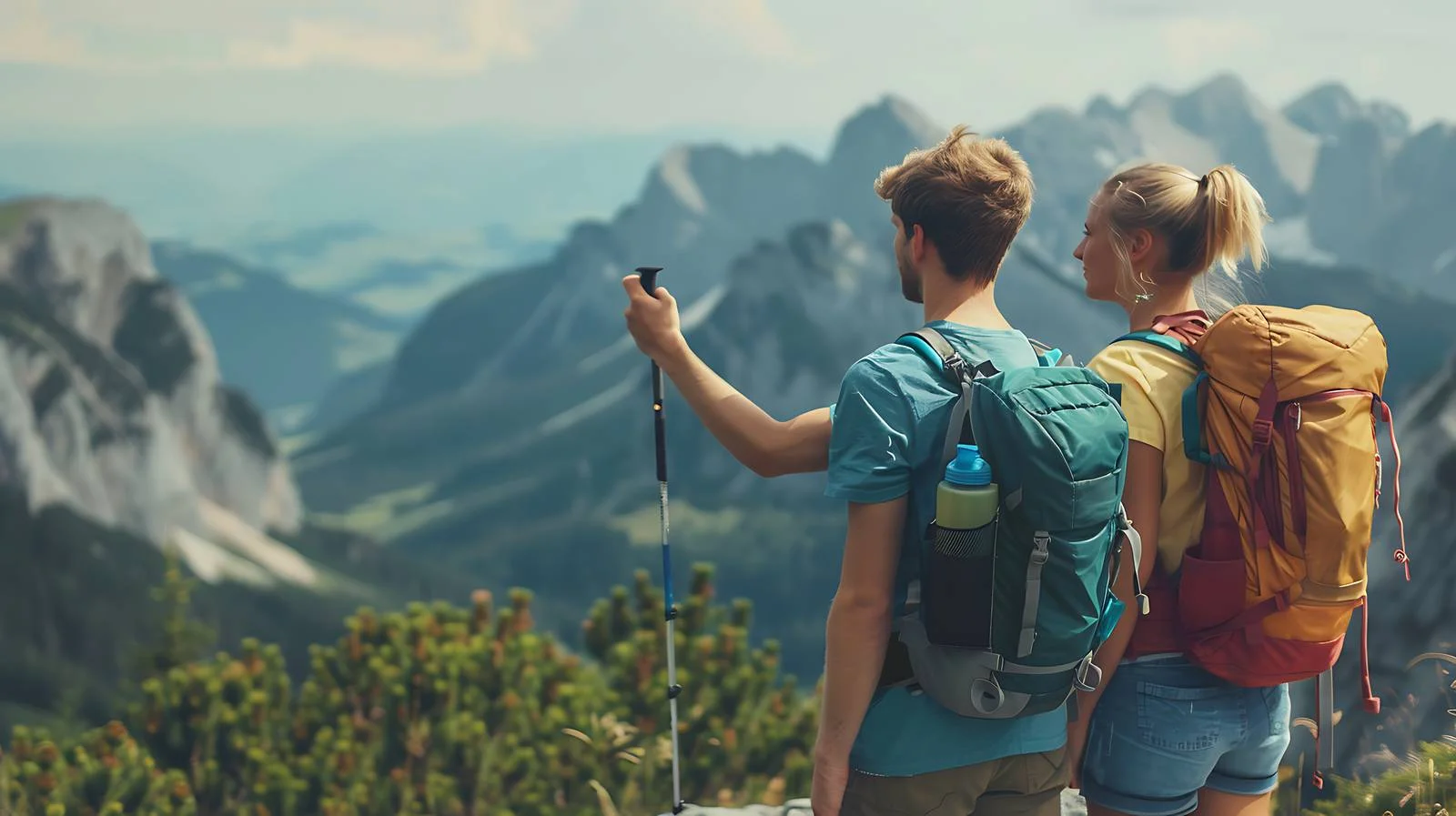 Adventurous Couple in Mountain Landscape — free download from Dotvec