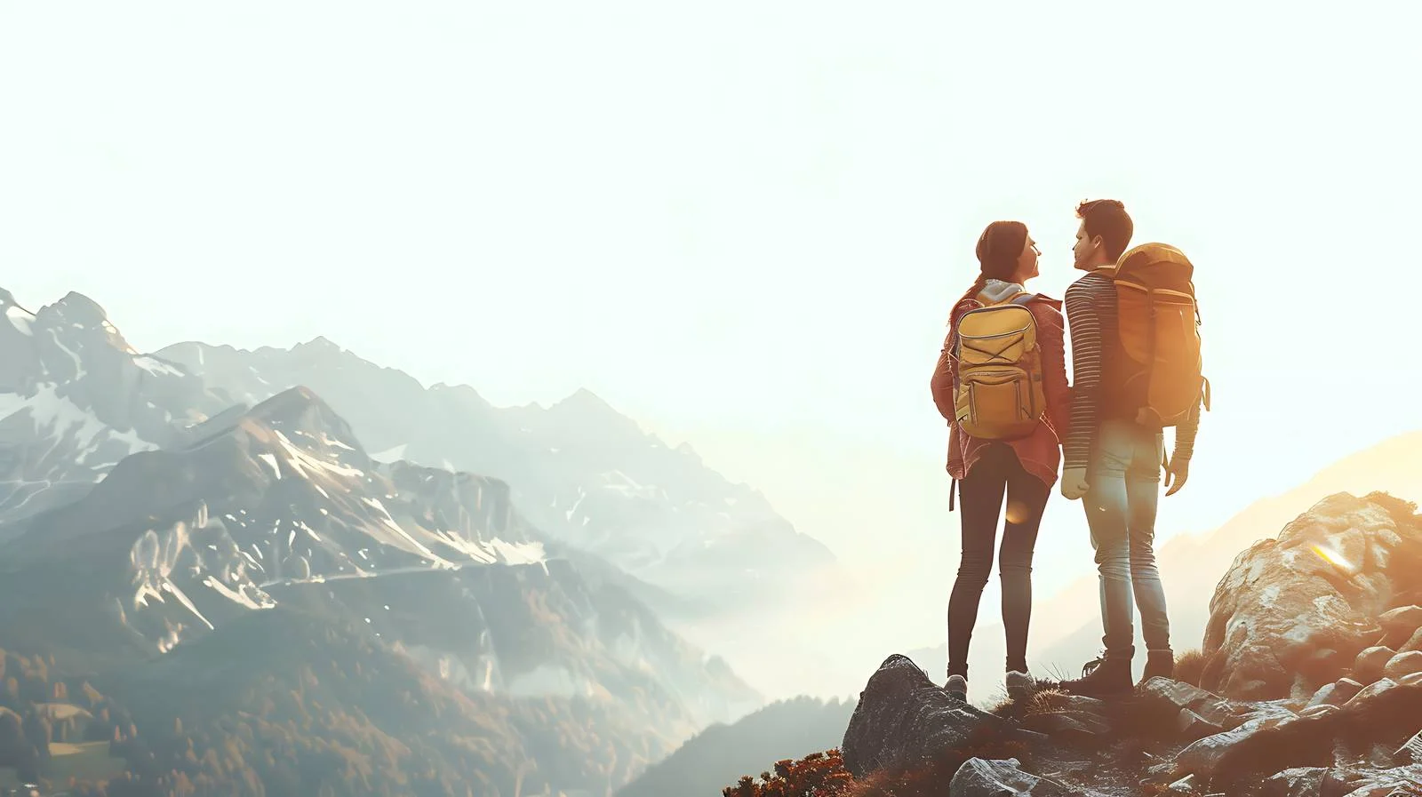 Enthusiastic Hiking Couple Enjoying Mountain Views — free download from Dotvec