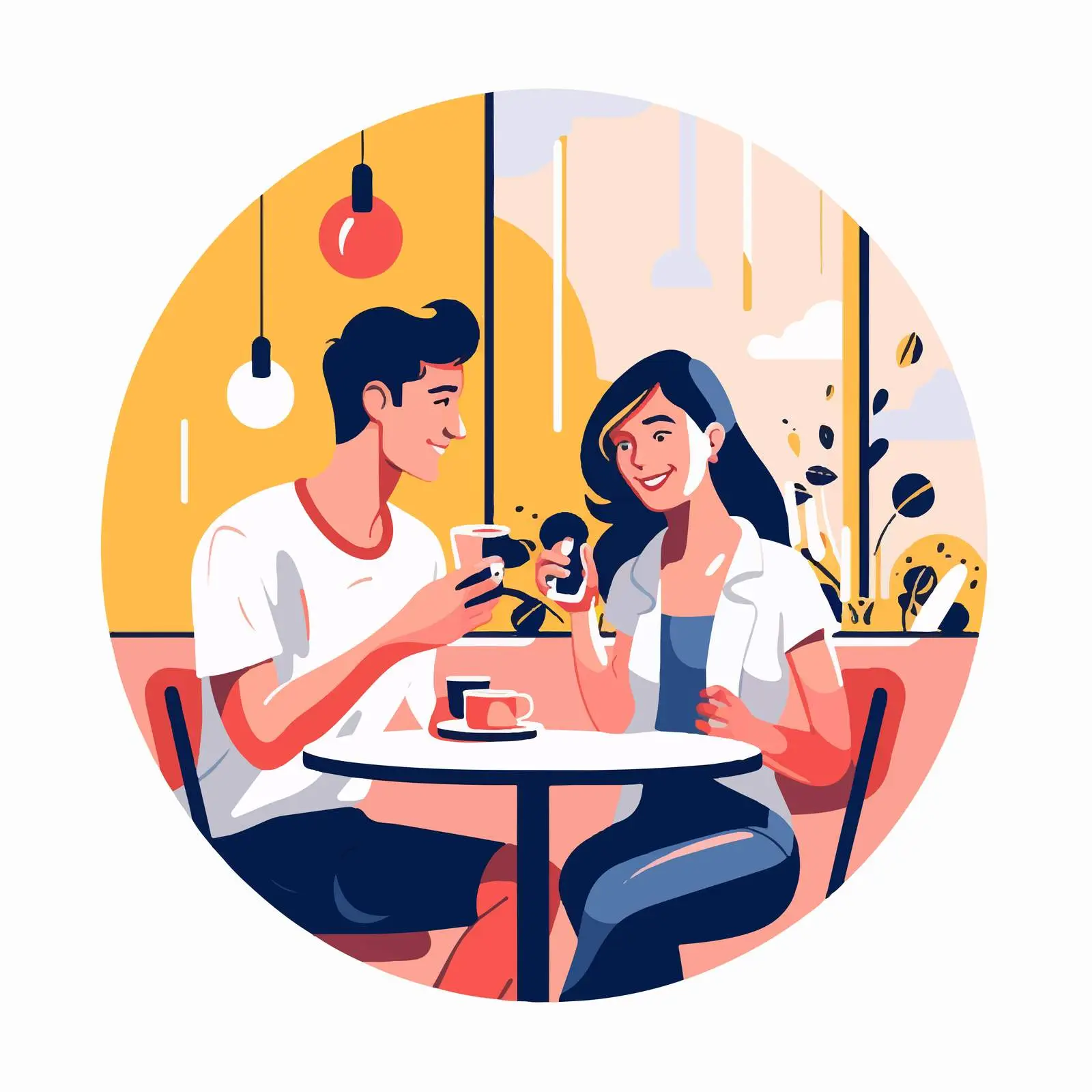 Couple Enjoying Romantic Wine Date at Cafe — free download from Dotvec