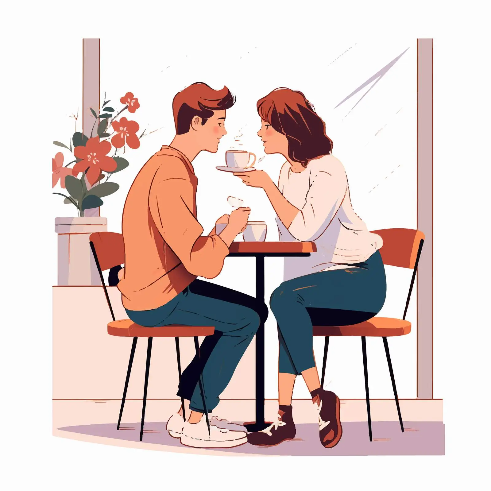 Romantic Date in Cafe with Wine – free eating out image from Dotvec