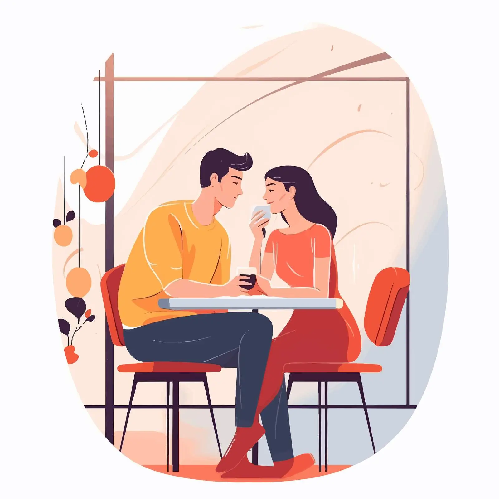 Romantic Cafe Date with Wine — free download from Dotvec