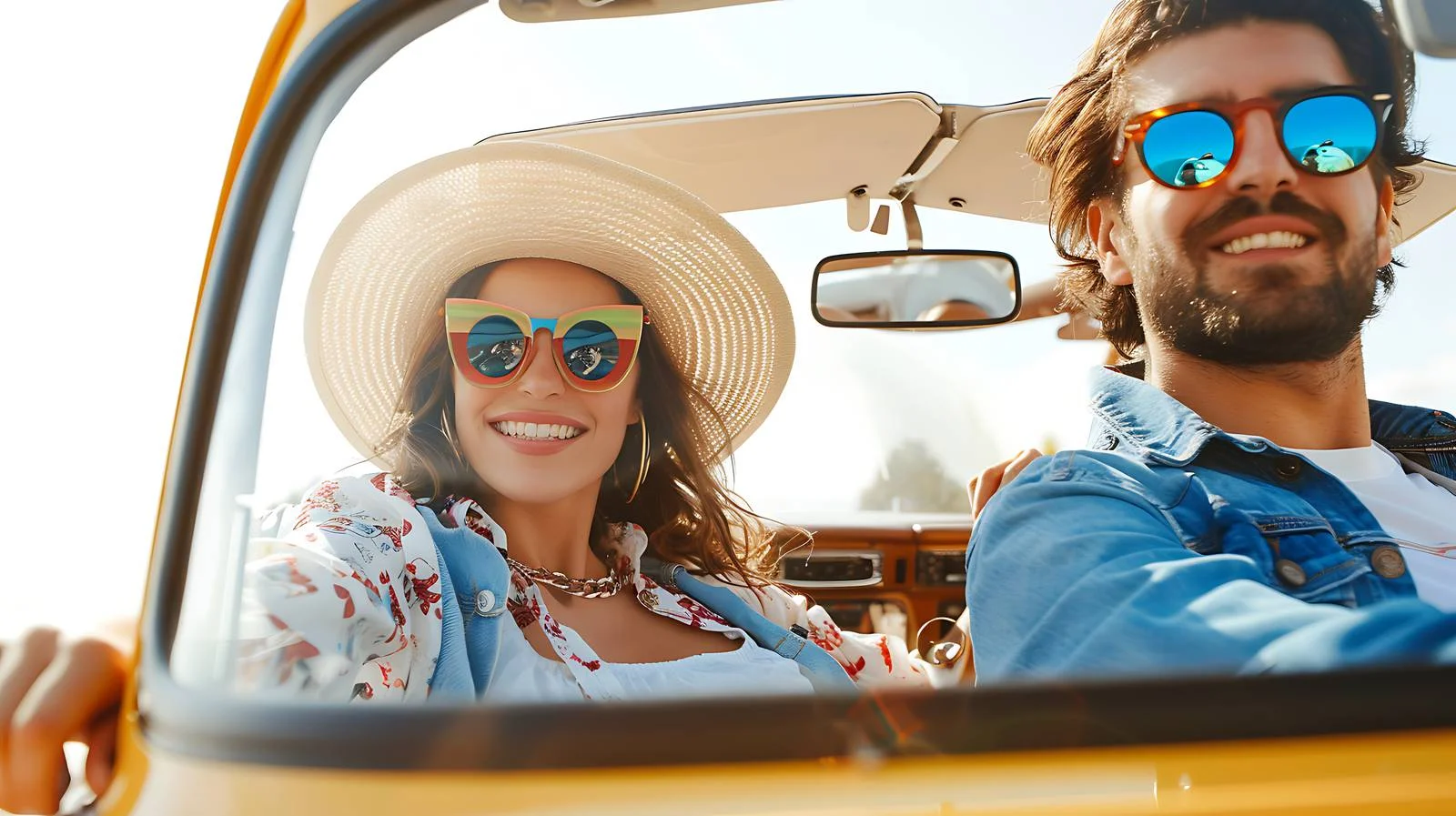 Stylish Traveling Couple in Car — free download from Dotvec