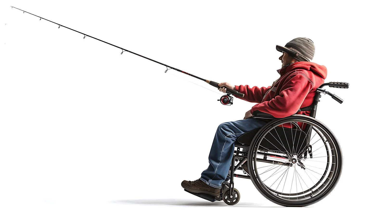 Young Man Wheelchair Fishing — free download from Dotvec
