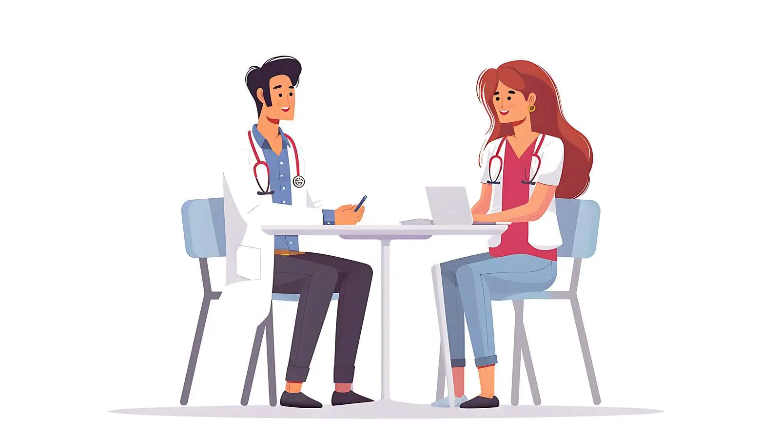Young Doctor Examining Patient at Table – free health examination image from Dotvec