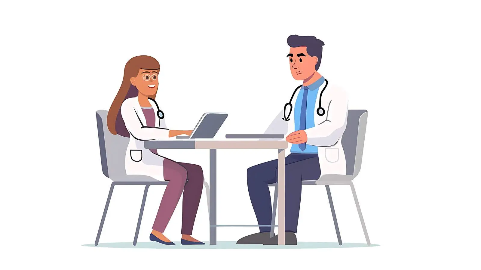 Young Doctor Consulting with Patient at Table – free healthcare environment image from Dotvec