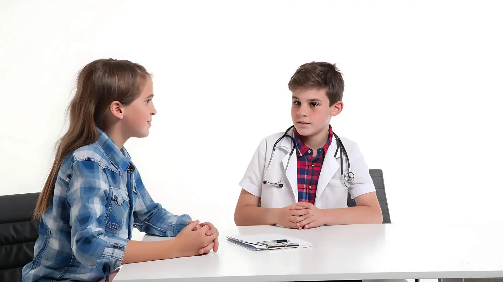 Young Doctor Consulting with Patient at Table – free patient treatment image from Dotvec