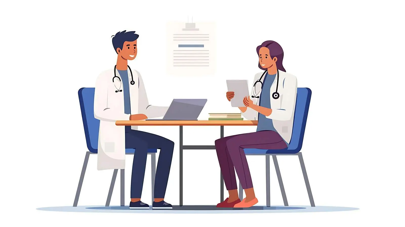 Young Doctor Consulting with Patient at Table – free medical environment image from Dotvec
