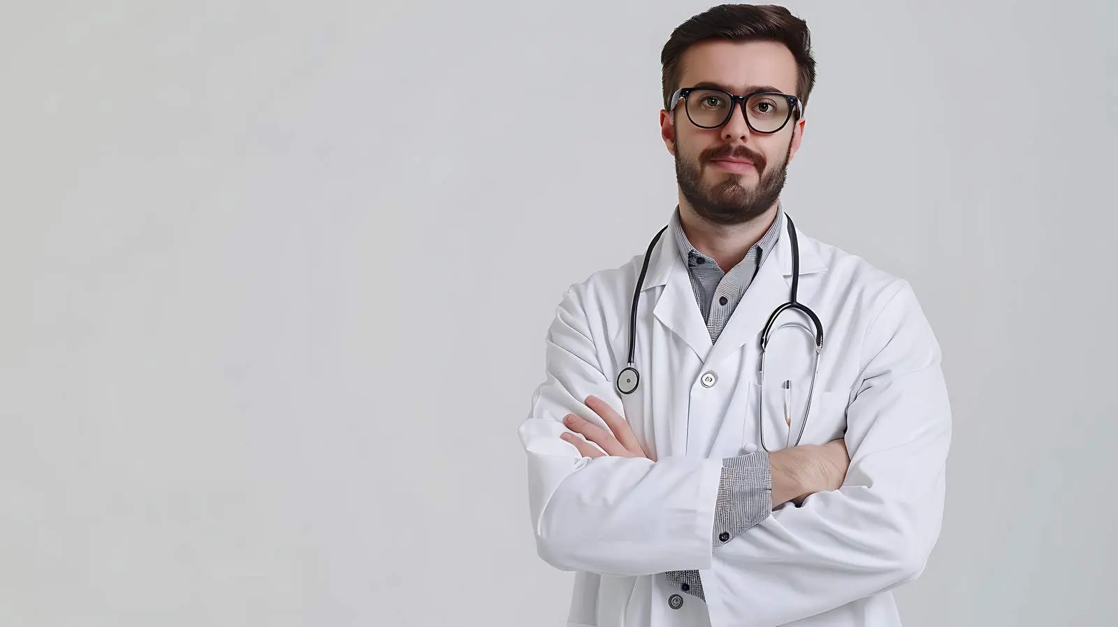 Young Doctor Entering Office on White Background – free medical staff image from Dotvec