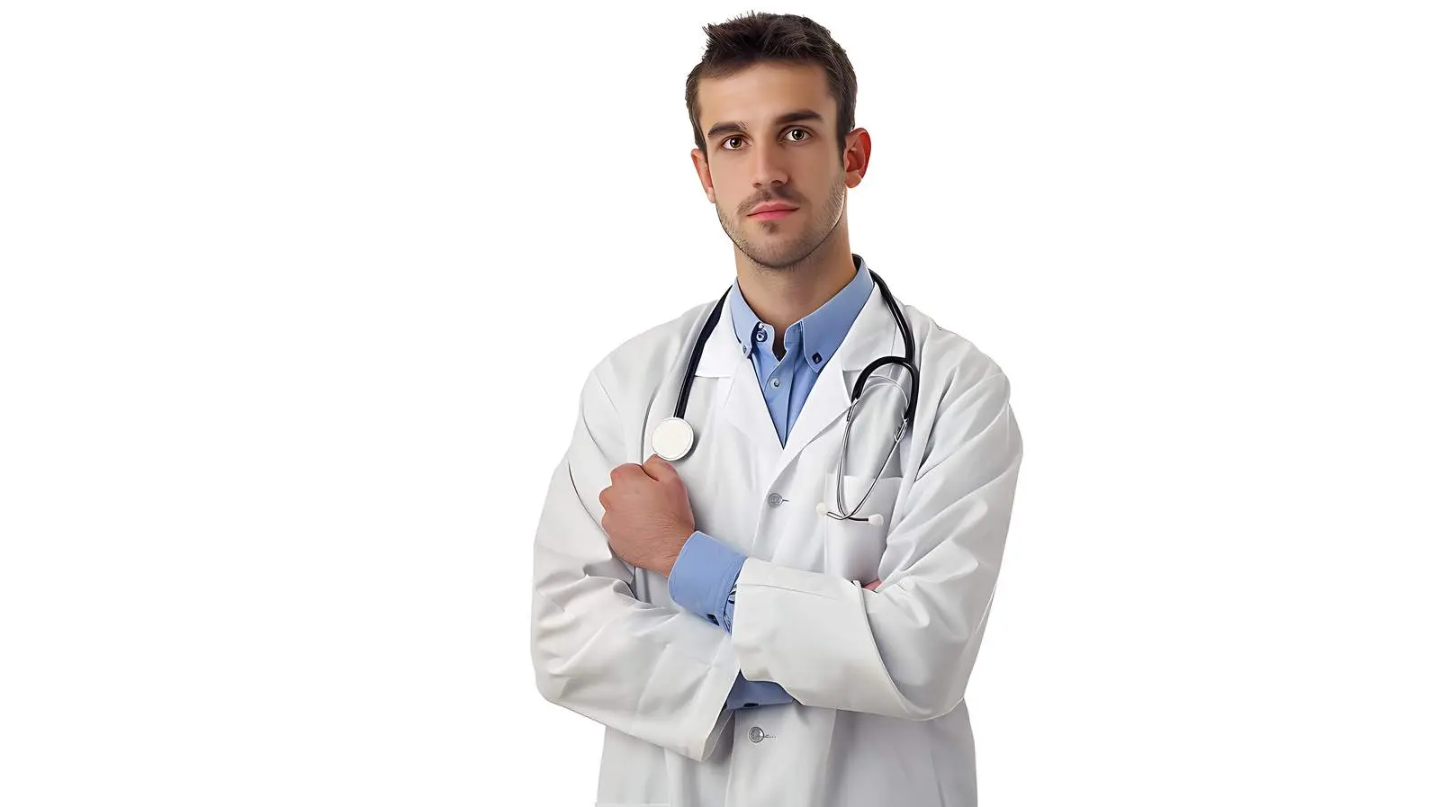 Young Doctor Entering Office Isolated on White – free medical staff image from Dotvec