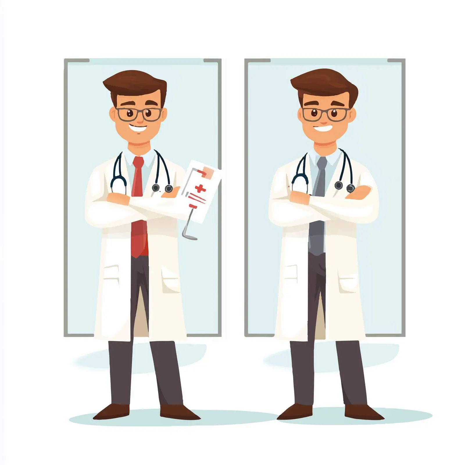 Young Doctor with Right and Wrong Signs — free download from Dotvec